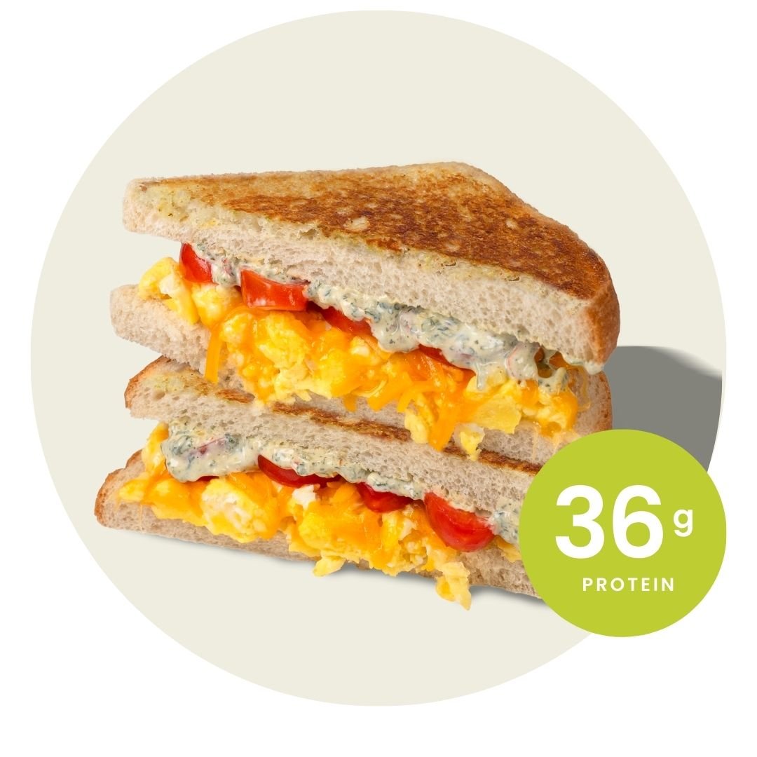 Herb, Egg, Tomato Grilled Cheese